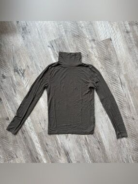 Long Sleeve Mock Neck Top - Olive